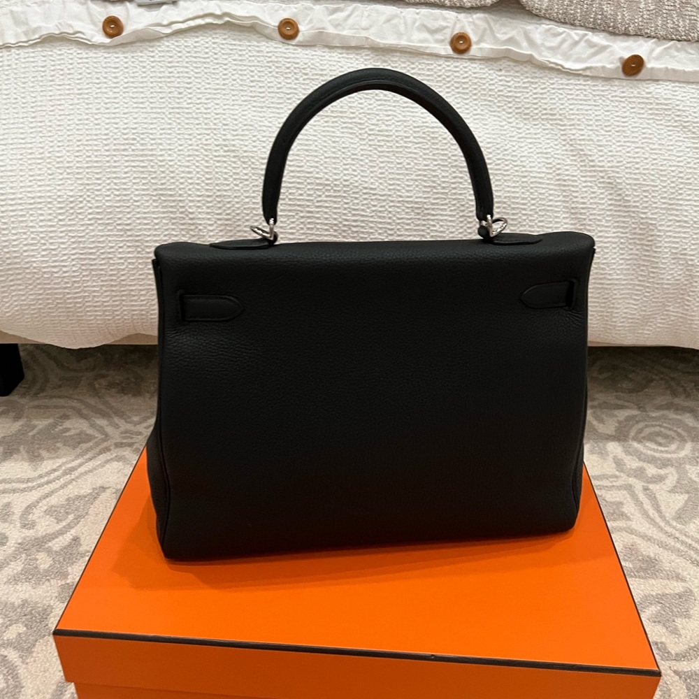 Hermes Togo calfskin Kelly II Retourne Noir 35 - Picture 2 of 7